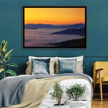Cloud Sea Over Mountains at Golden Dawn Wall Art
