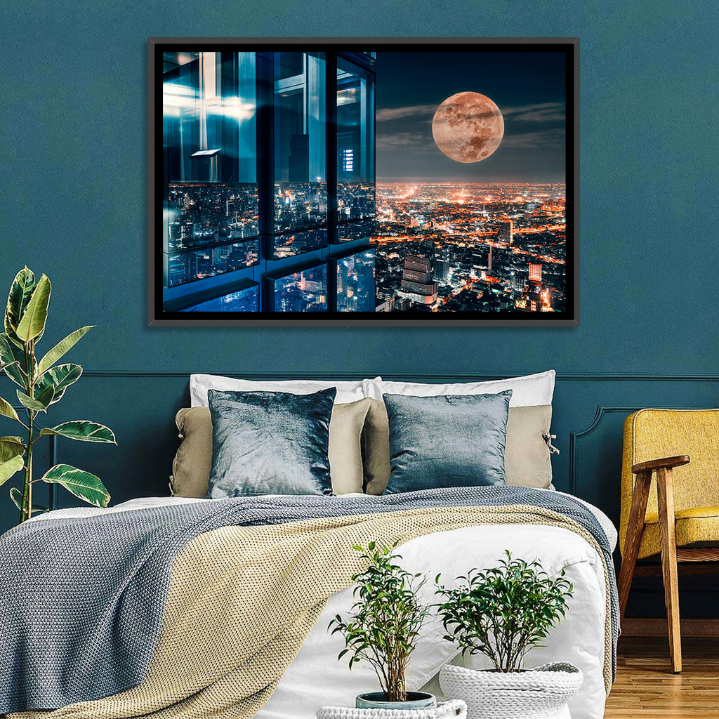 Bangkok Moonlit Skyline Wall Art
