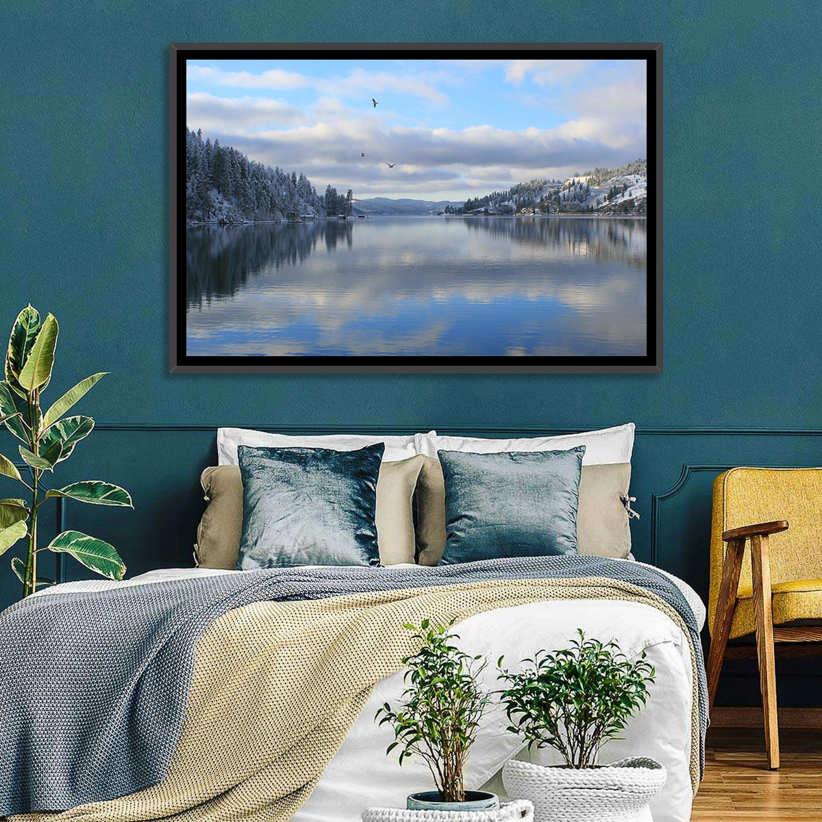 Coeur D Alene Winter Lake Reflection Wall Art