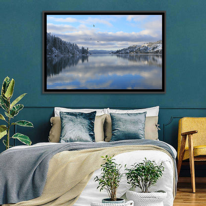 Coeur D Alene Winter Lake Reflection Wall Art