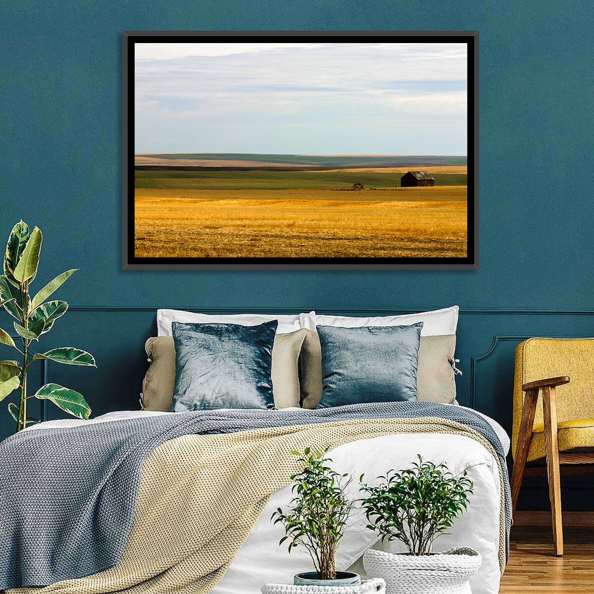 Lone Barn, Montana Farmland Wall Art in a room, landscape
