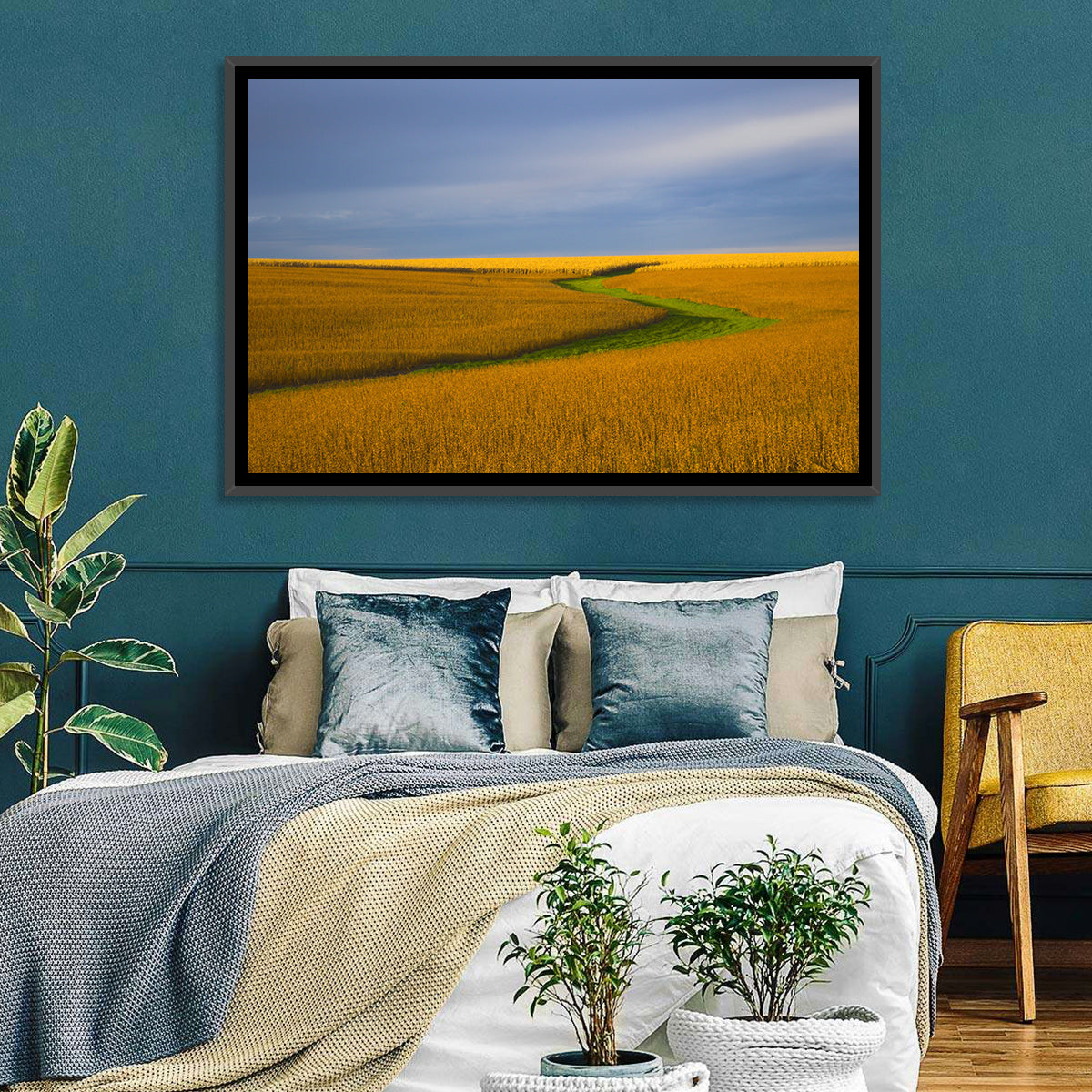Golden Hour Soybean Field Wall Art