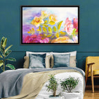 Pink and Yellow Watercolor Blossoms Wall Art
