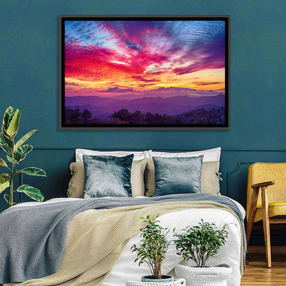 Golden Dusk Cloud Mountains Wall Art