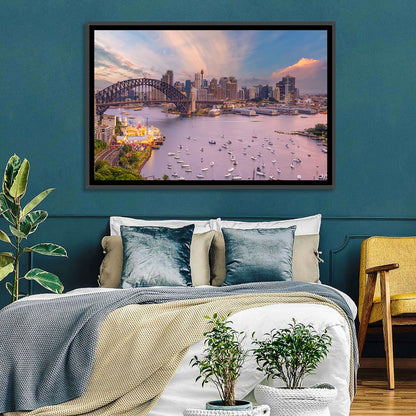 Sydney Harbour Bridge at Golden Twilight Wall Art