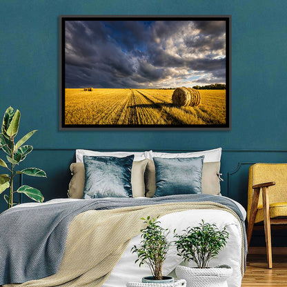 Hay Bale at Golden Hour Wall Art