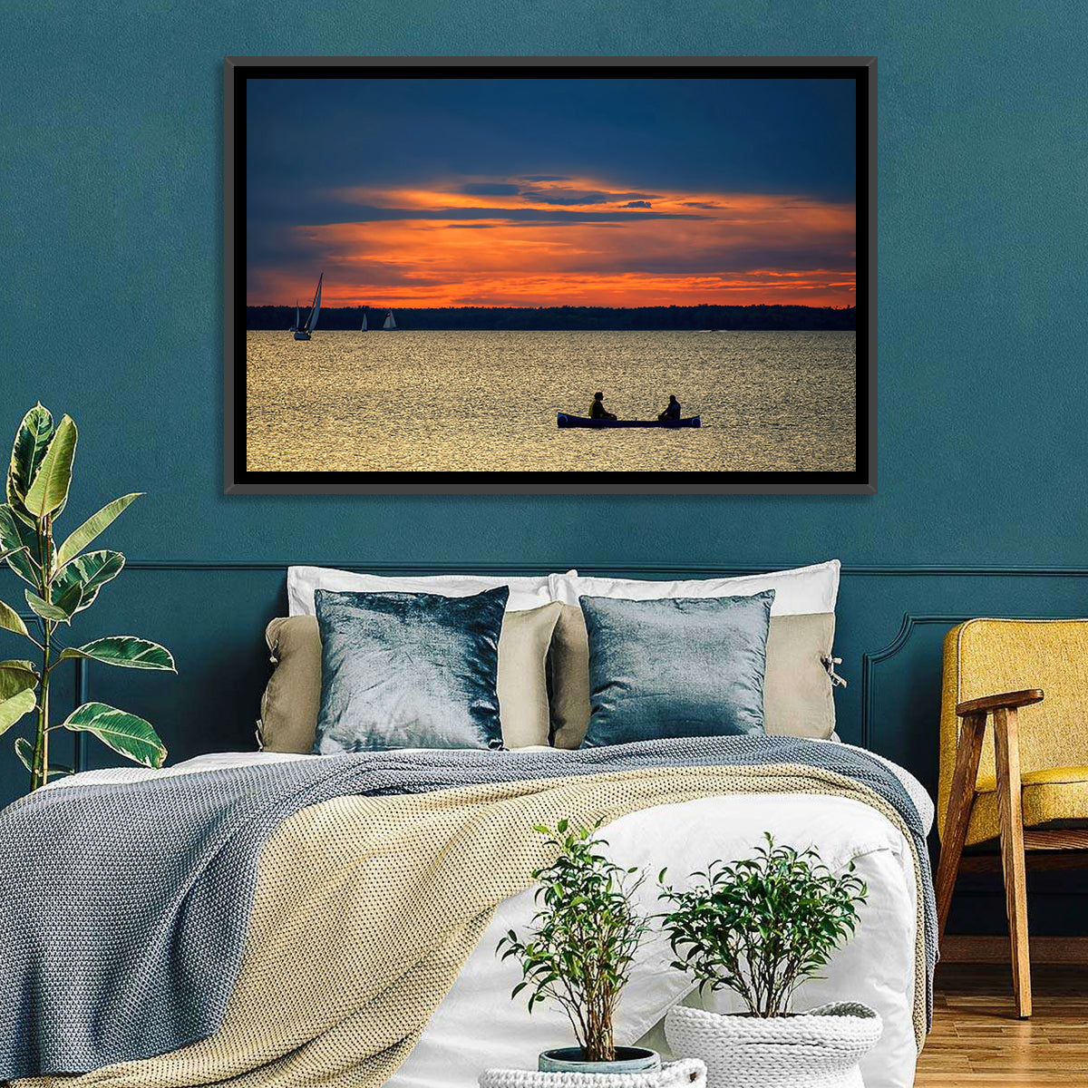 Ottawa River Sunset Canoe Wall Art