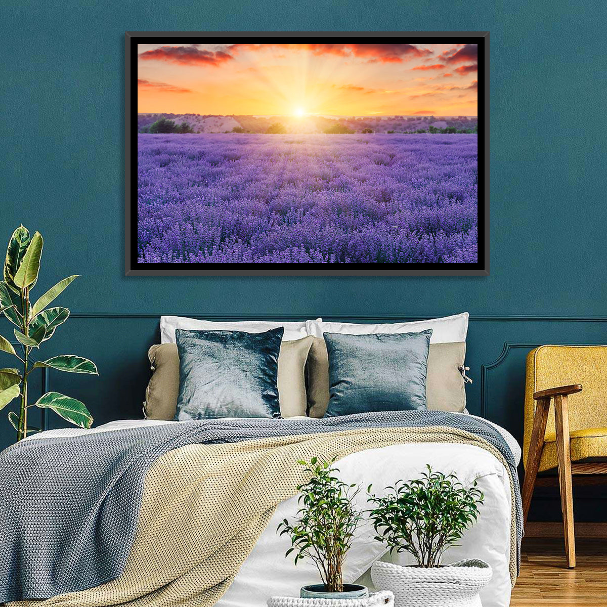 Lavender Field Sunburst Wall Art