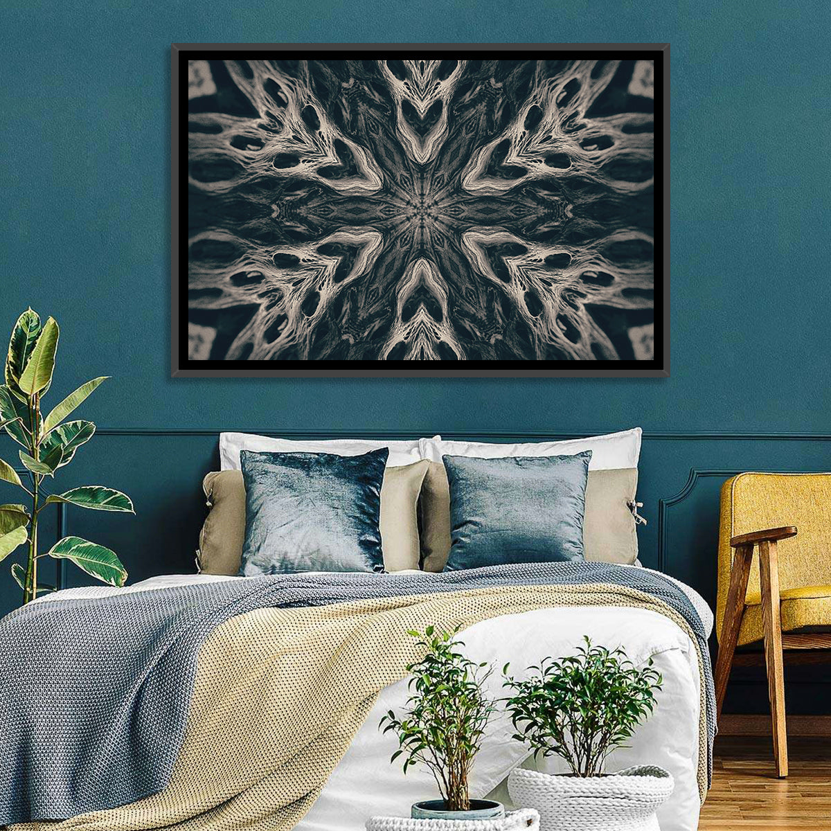 Black Gothic Demon Mandala Wall Art