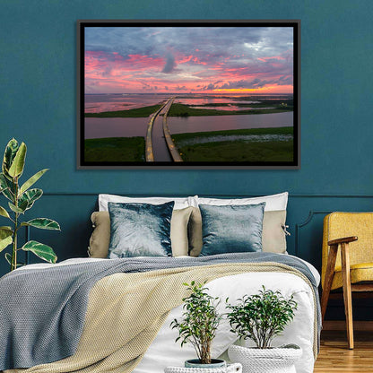 Mobile Bay Causeway at Dusk Wall Art