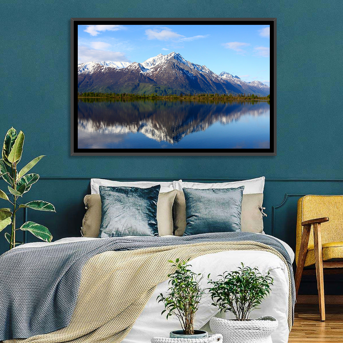 Pioneer Peak Reflected in Jim Lake Wall Art