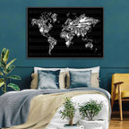 Instrument Silhouette World Map Wall Art