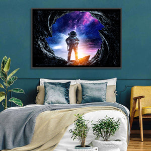 Aliens Planet Cave & Astronaut Wall Art