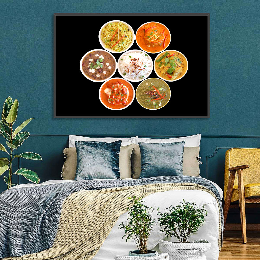 Six Indian Curry Bowls Wall Art