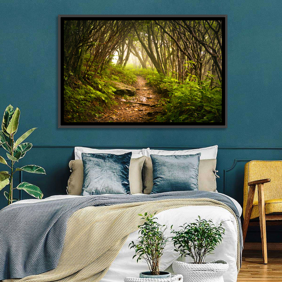 Craggy Gardens Hiking Trail Wall Art in a room, landscape