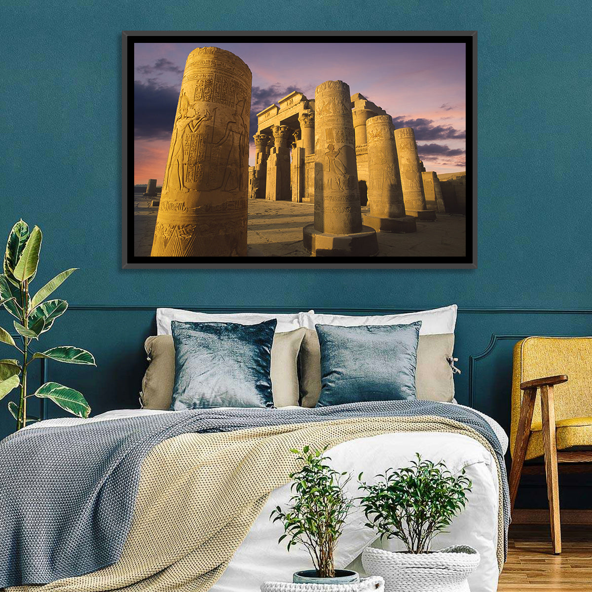 Kom Ombo Temple Pillars at Sunset Wall Art