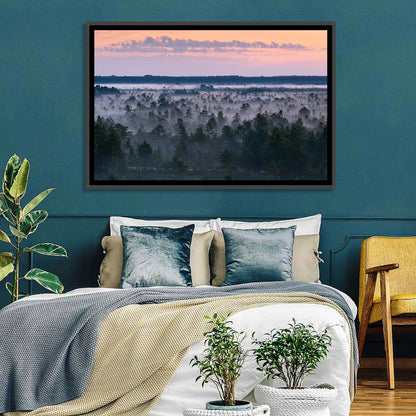 Estonian Misty Pine Landscape Wall Art
