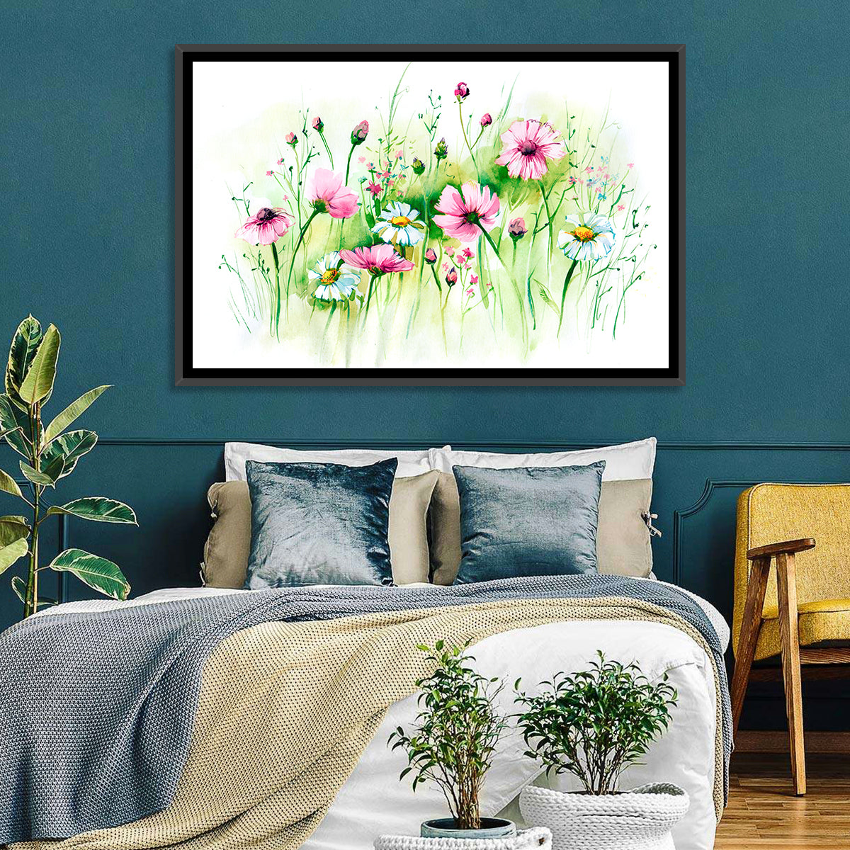 Airy Wildflower Meadow Watercolor Wall Art