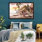 Malaysian Coastal Village at Sunset Wall Art