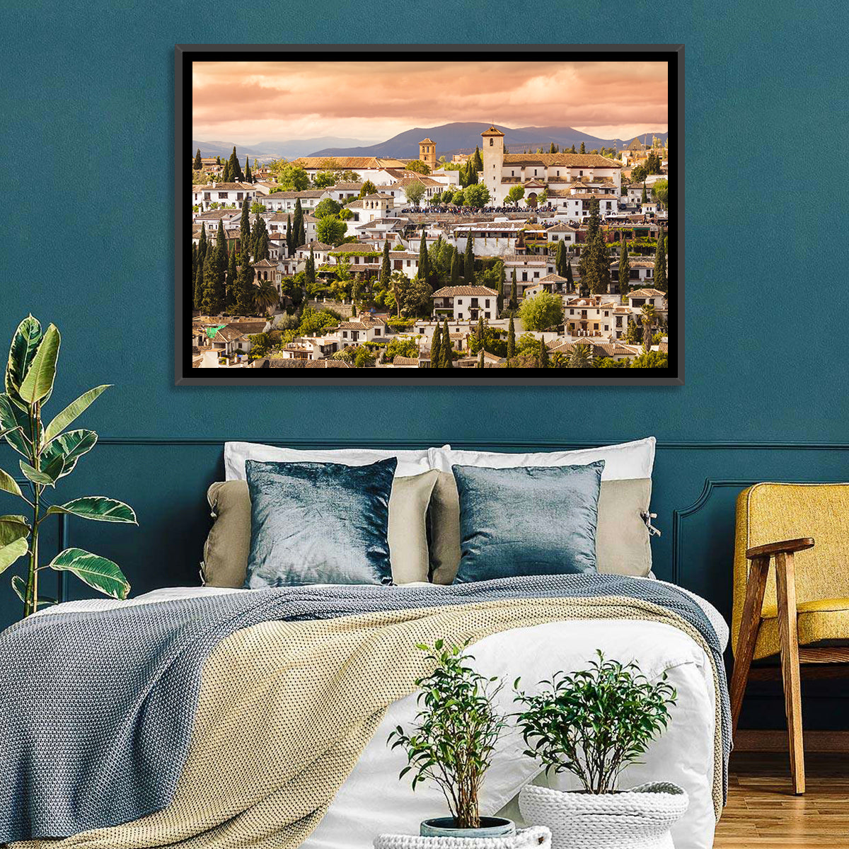 Granada Albaicín Sunset Cityscape Wall Art