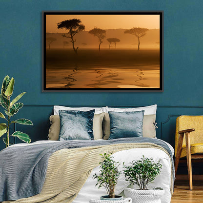 Savanna Sunset Acacia Silhouettes Wall Art