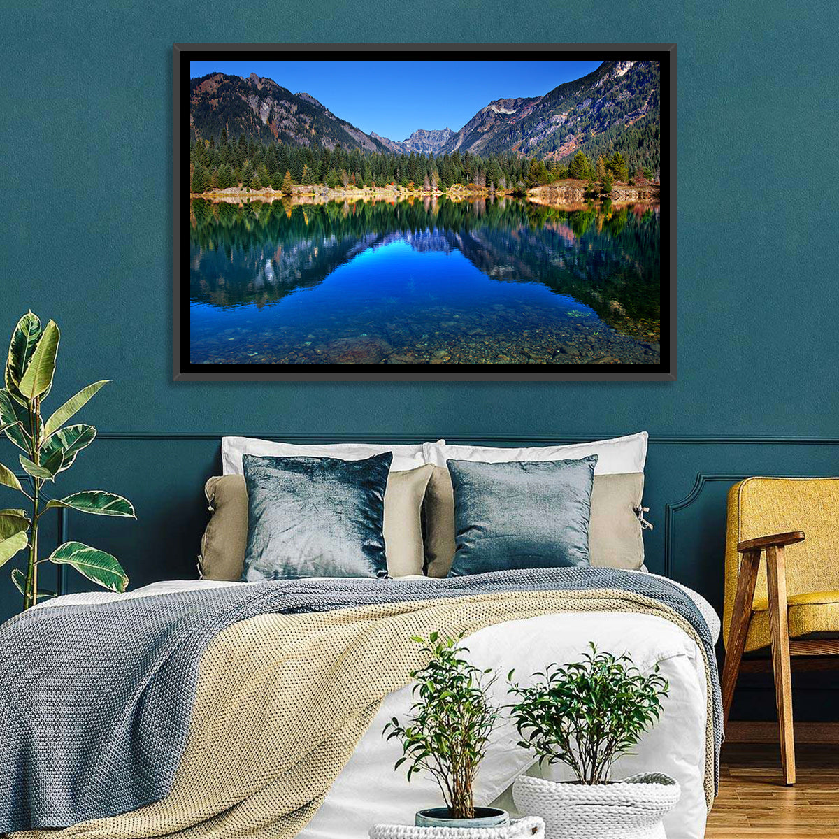 Gold Lake Reflection Wall Art