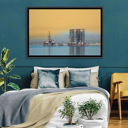 Baku Oil Rigs at Dusk Wall Art