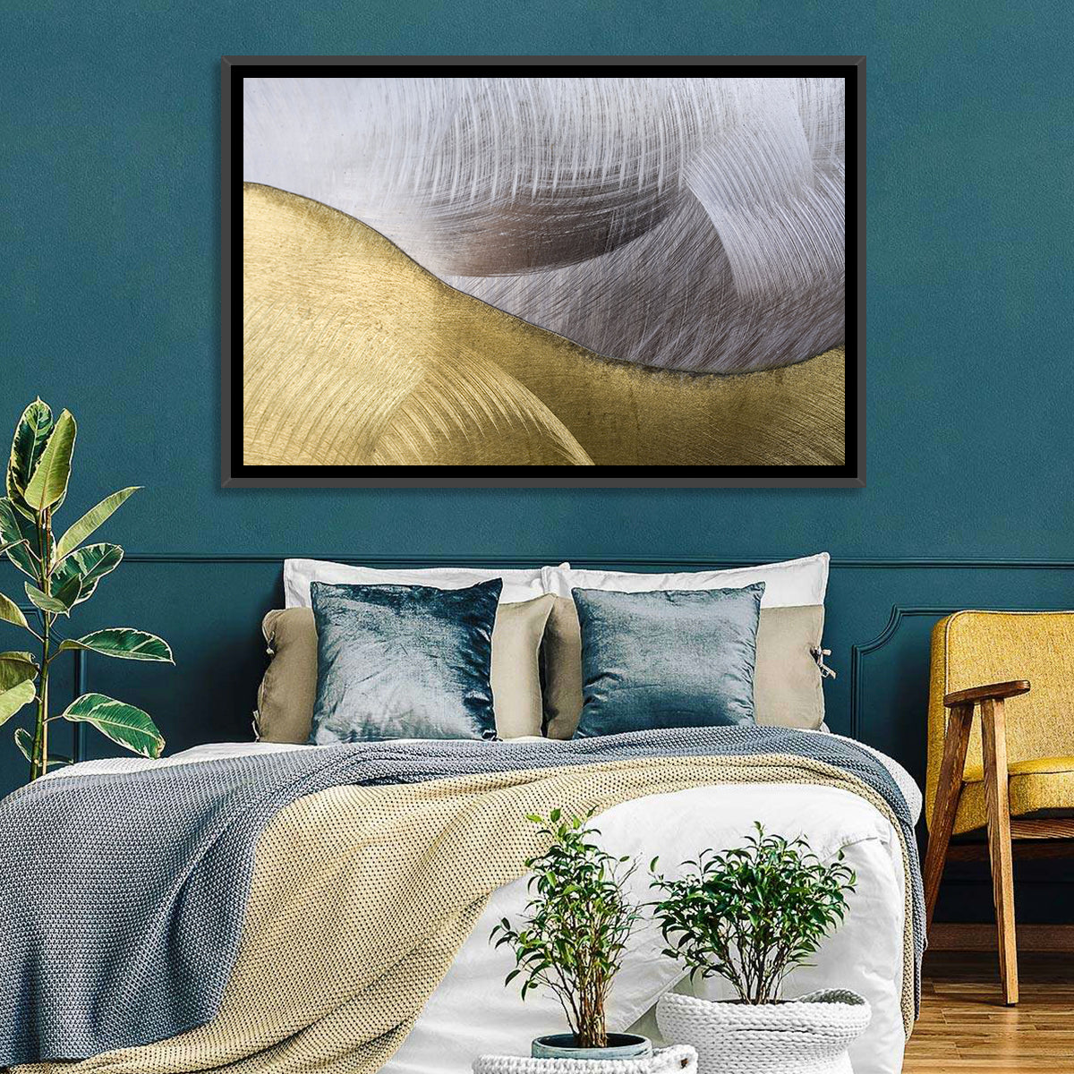 Thin Line Metallic Abstract Wall Art