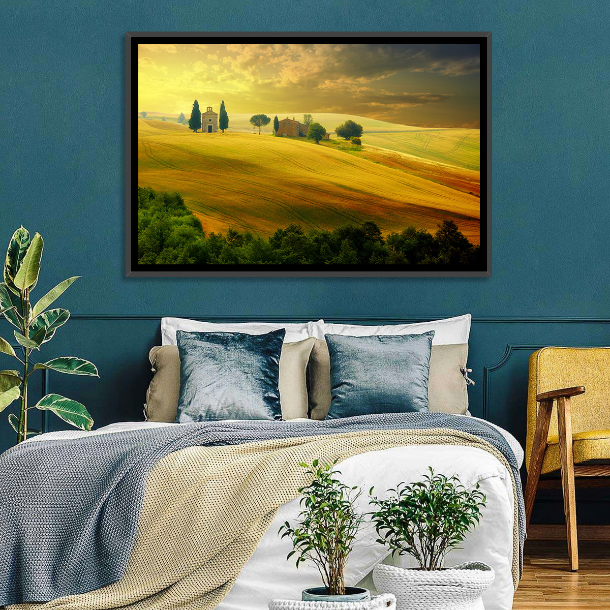 Tuscany Golden Hour Landscape Wall Art