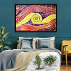 Red and Yellow Spiral Mosaic Wall Art