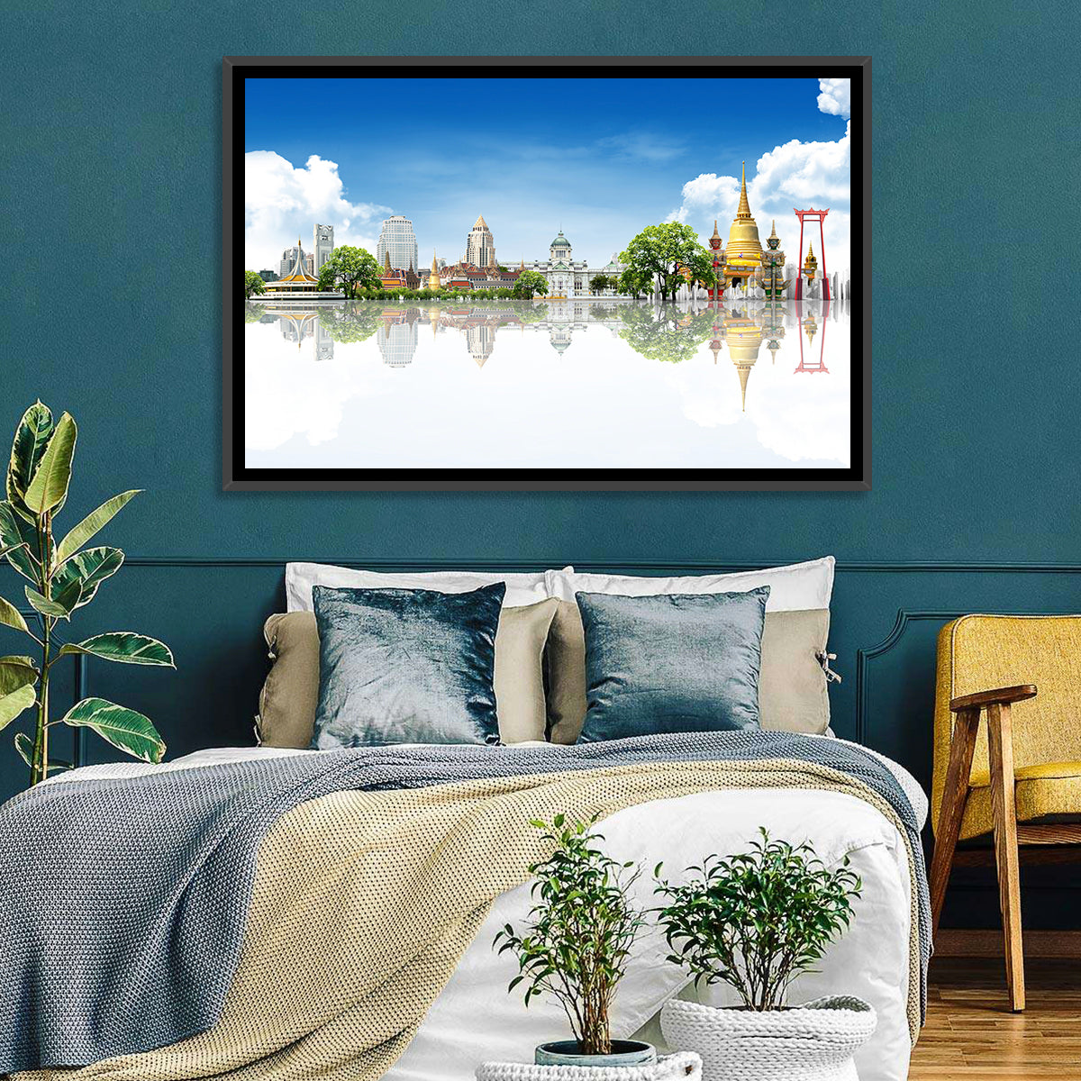 Bangkok Landmarks Reflection Scene Wall Art