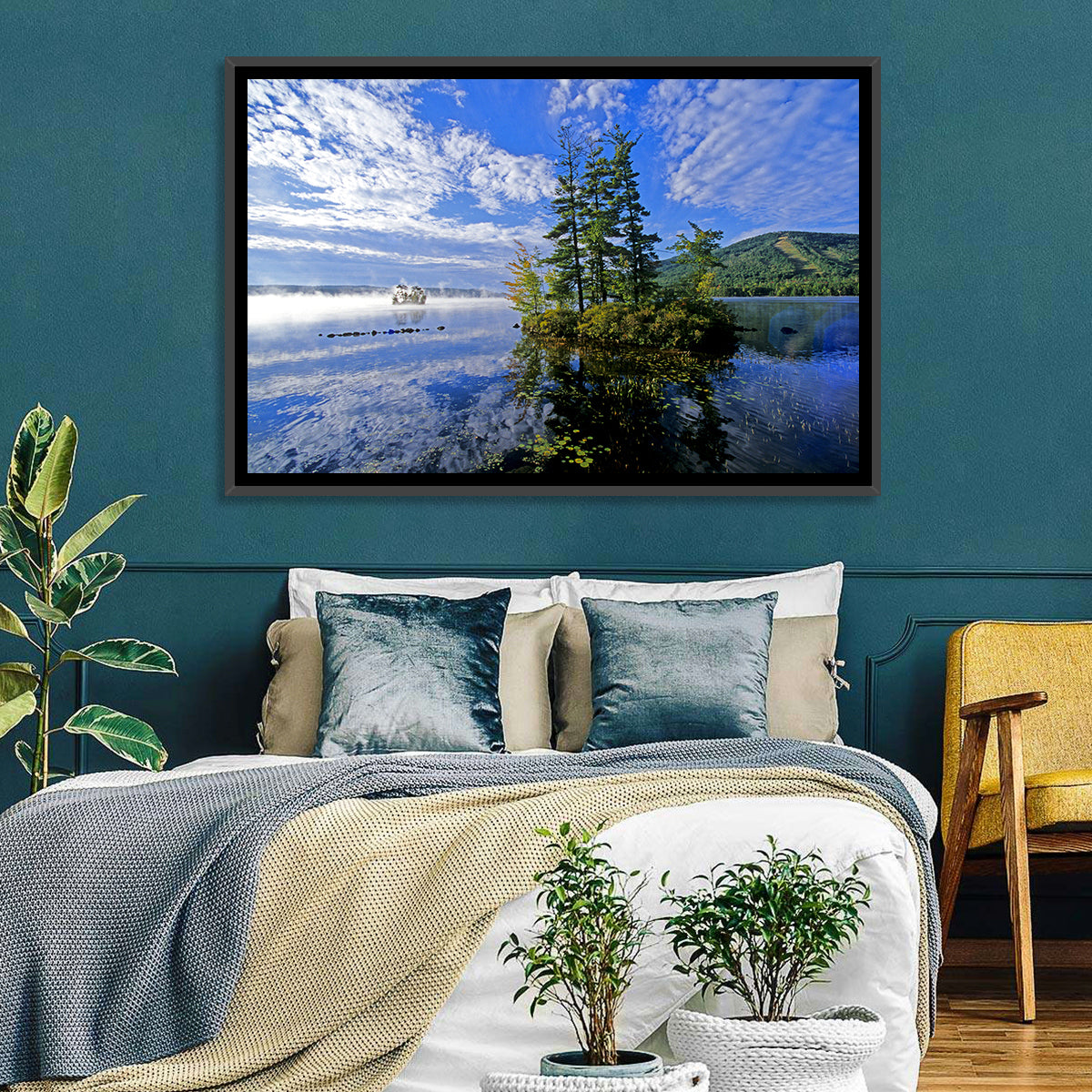 Misty Maine Lake Wall Art