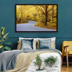 Winding Road Through Autumn Foliage Wall Art