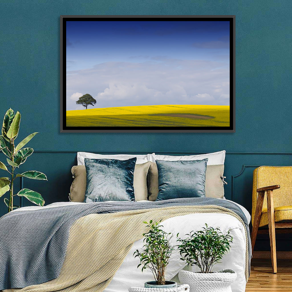 Solitary Tree Over Rapeseed Field Wall Art