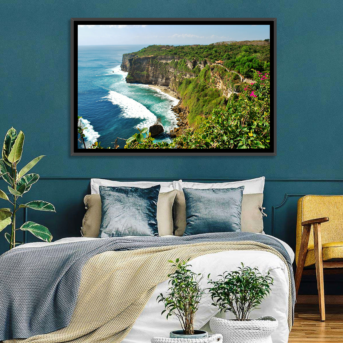Uluwatu Cliffs, Bali Wall Art in a room, landscape