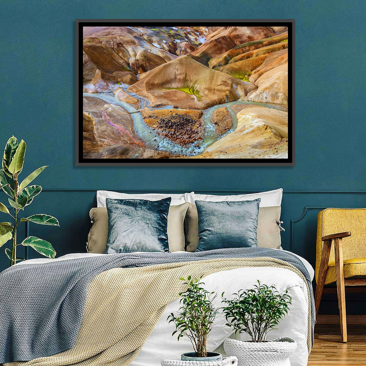Kerlingarfjöll Geothermal Landscape Wall Art in a room, landscape