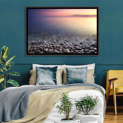 Pebbled Shore Sunset Wall Art