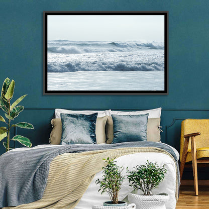 Misty Horizon Ocean Waves Wall Art