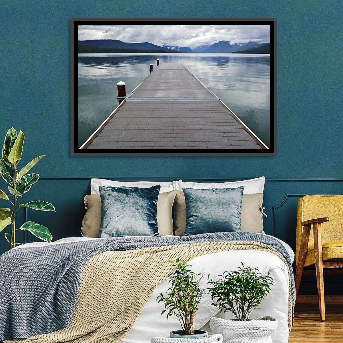 Lake Mcdonald Wooden Dock Wall Art