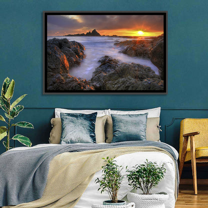 Tramore Rocky Coast Sunset Wall Art