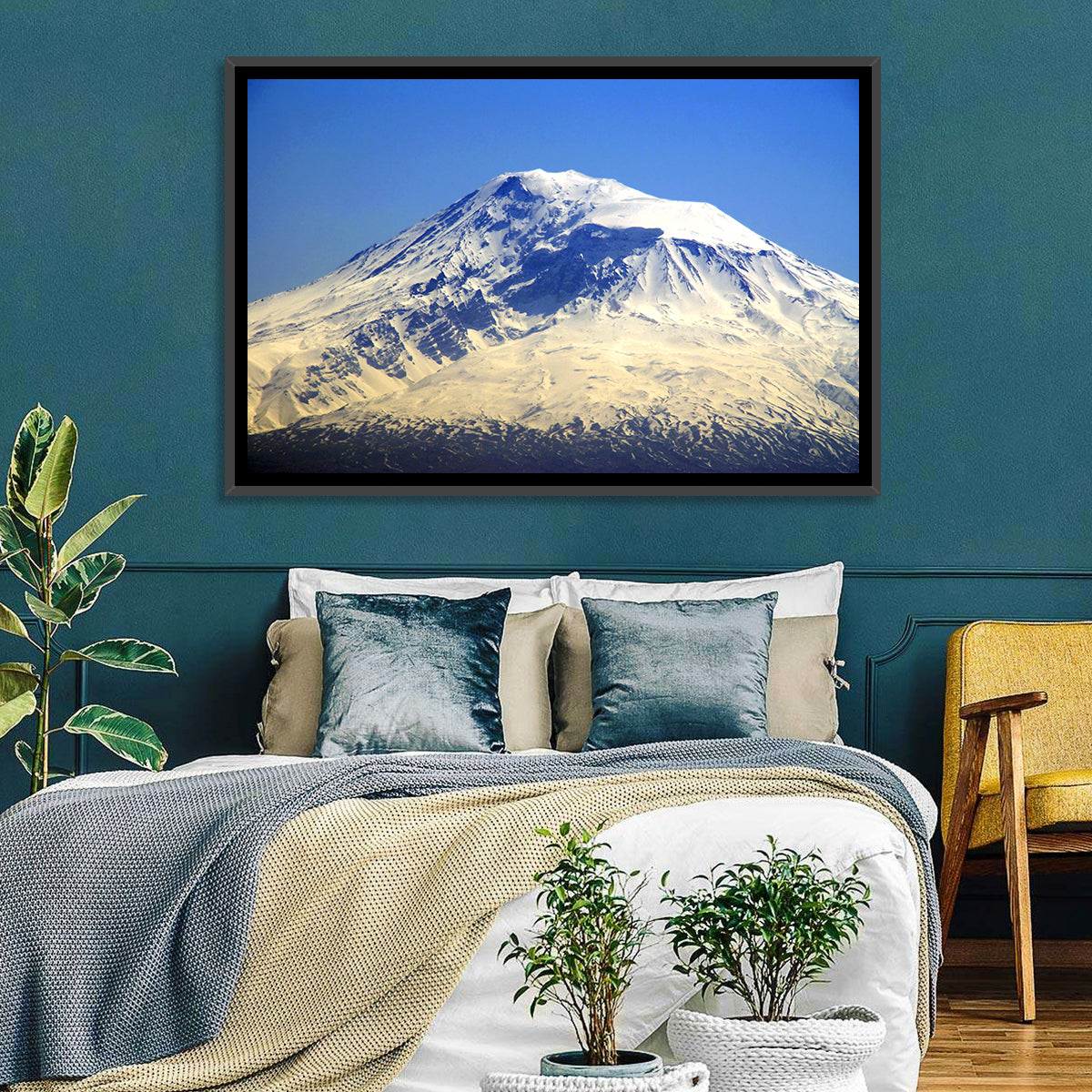 Mount Ararat Winter Summit Wall Art in a room, landscape