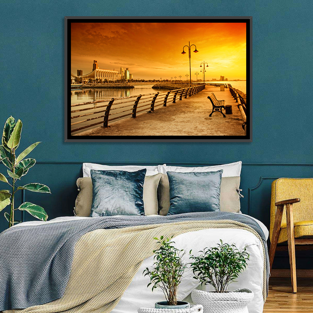 National Assembly at Golden Hour Wall Art in a room, landscape