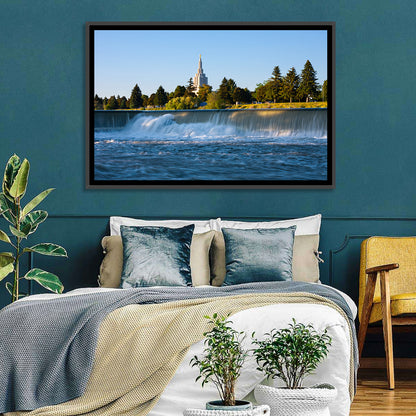 Idaho Falls Temple and Waterfall Wall Art