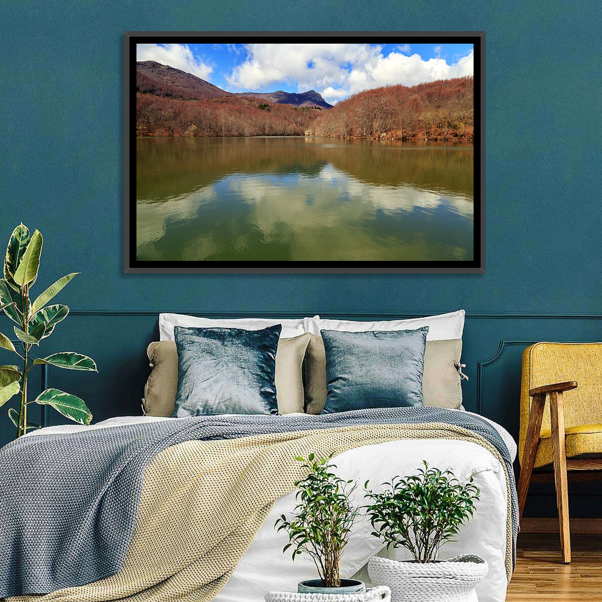 Lake Santa Fe Montseny Wall Art in a room, landscape