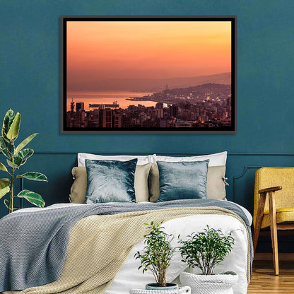 Beirut Sunset Skyline Wall Art