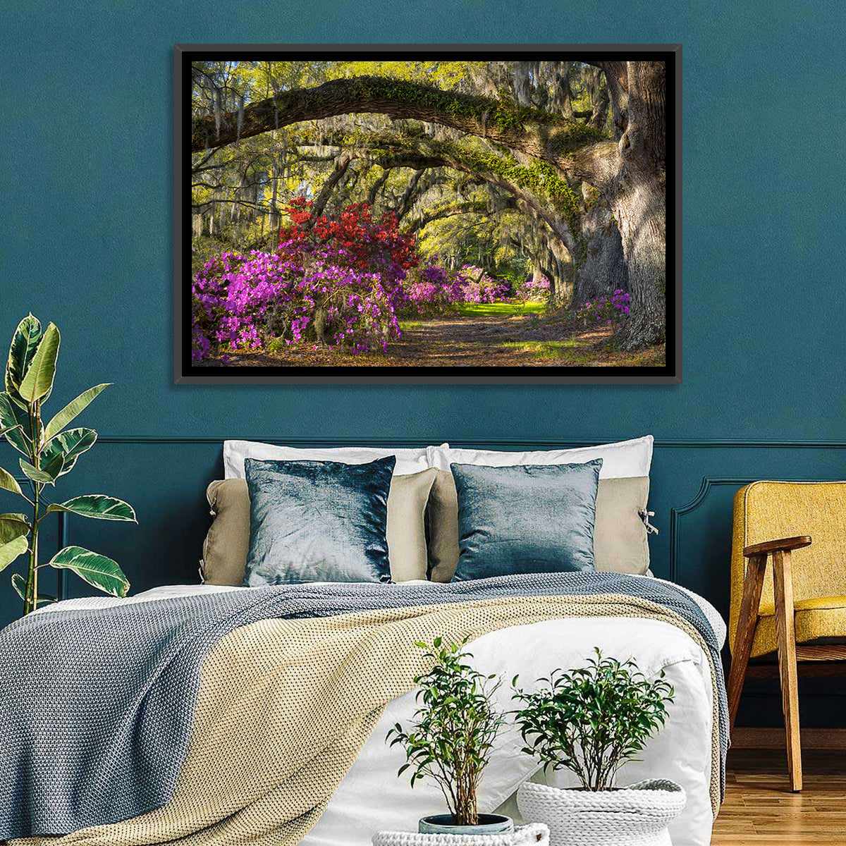Azalea Garden Path Wall Art in a room, landscape