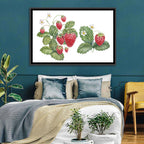 Fresh Strawberry Botanical Illustration Wall Art