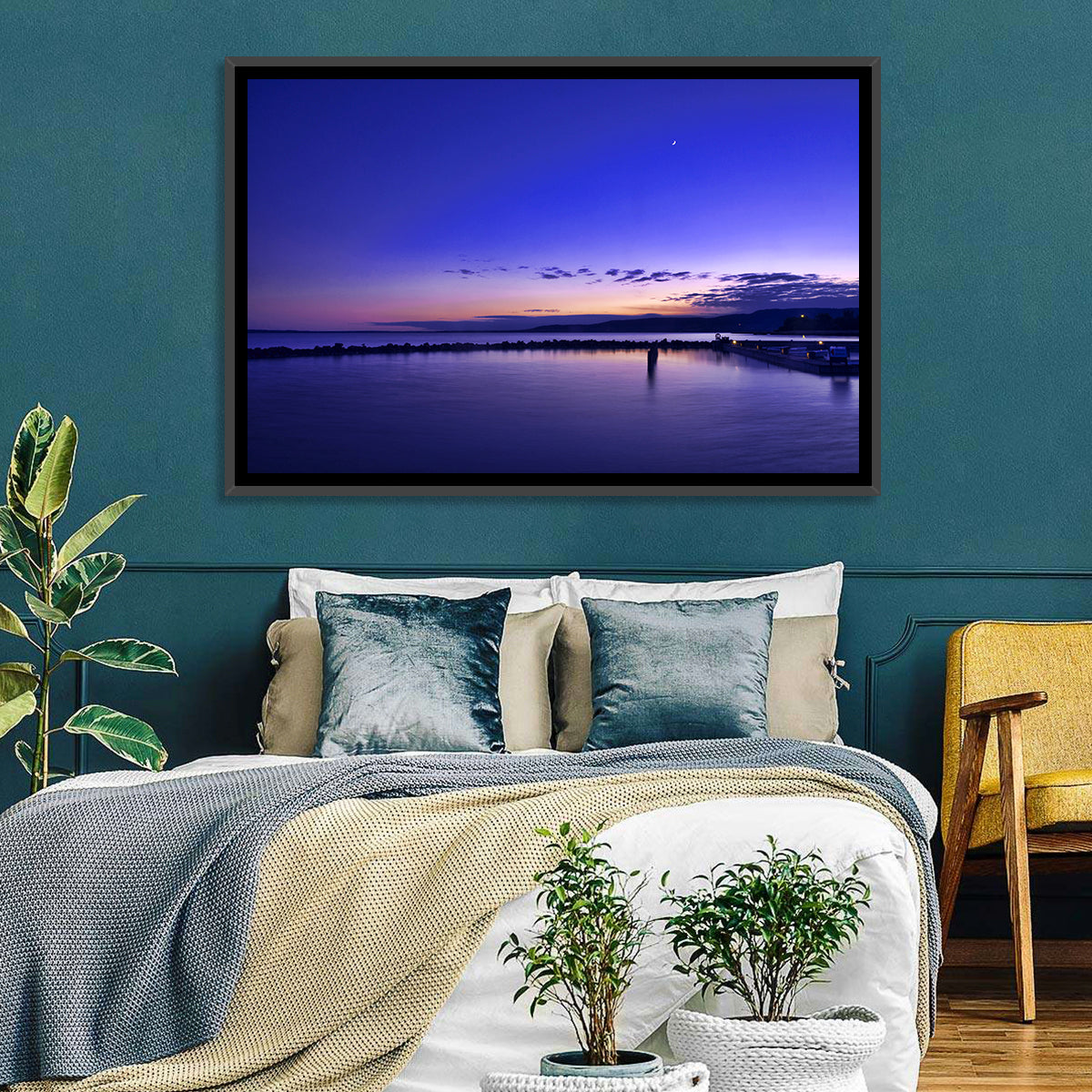 Lake Balaton Twilight Pier Wall Art