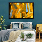 Golden Blocks Abstract Wall Art