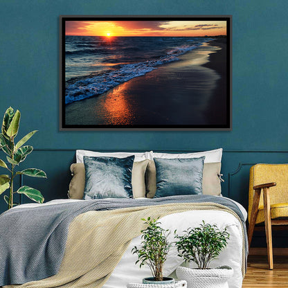 Lake Balkhash Golden Dusk Wall Art